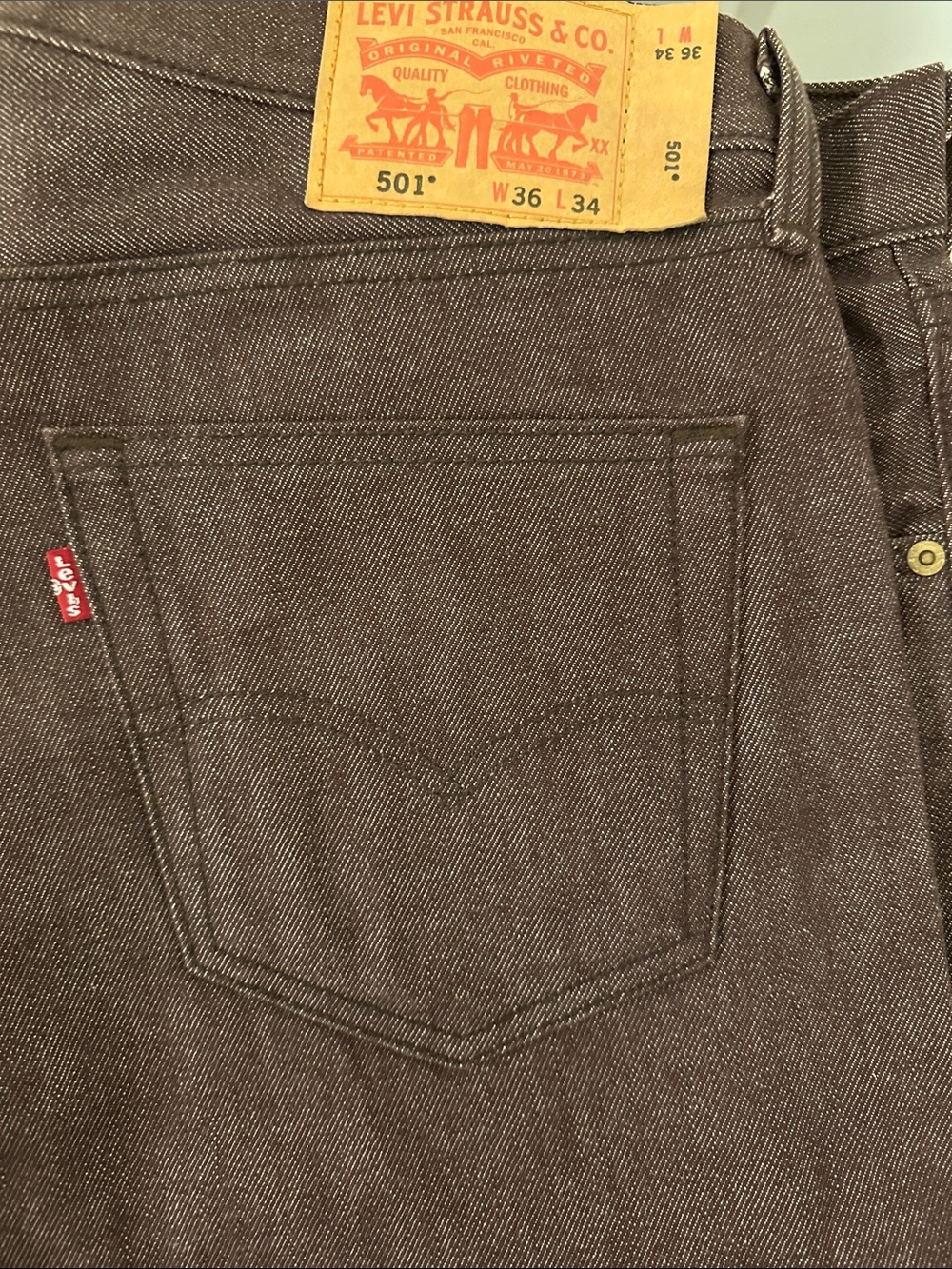 Levi's 501 Straight Men's Jeans in Dark Brown Denim